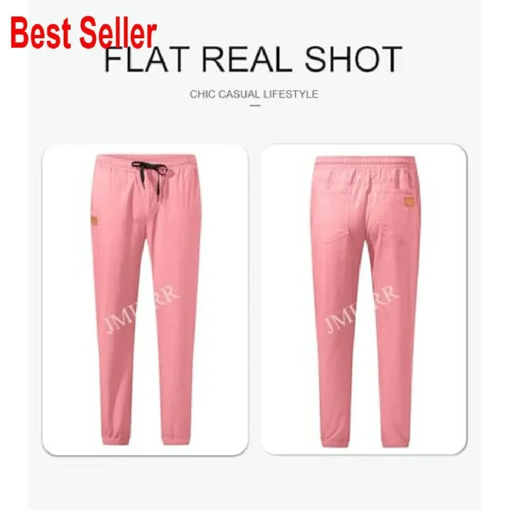 Men's Casual Joggers Tapered Fit Twill Cargo Pants Activewear Sweatpants